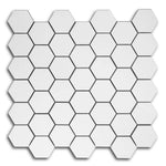 2" Borneo Roy White Matte Hexagon Marble Laminated Porcelain Mosaic Tile 2" Borneo Roy White Matte Hexagon Marble Laminated Porcelain Mosaic Tile - American Tile Depot