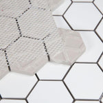 2" Borneo Roy White Polished Hexagon Marble Laminated Porcelain Mosaic Tile 2" Borneo Roy White Polished Hexagon Marble Laminated Porcelain Mosaic Tile - American Tile Depot