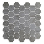 2" Brook Grey Hexagon Porcelain Mosaic Tile 2" Brook Grey Hexagon Porcelain Mosaic Tile - American Tile Depot