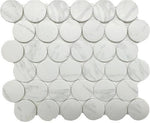 2" Cerelia Carrara Matte Penny Porcelain Mosaic Tile 2" Cerelia Carrara Matte Penny Porcelain Mosaic Tile - American Tile Depot