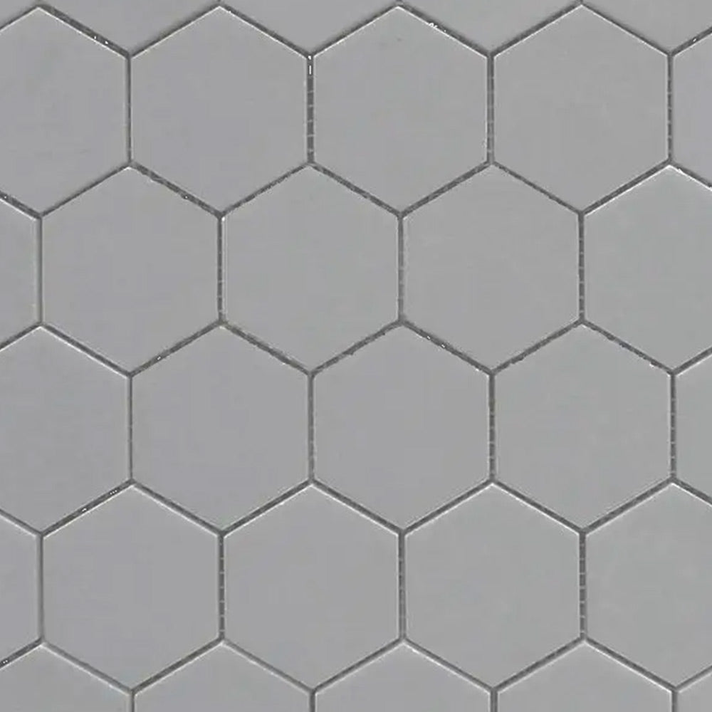 2" Cerelia Gray Matte Hexagon Porcelain Mosaic Tile