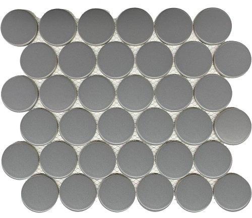 2" Cerelia Gray Matte Penny Porcelain Mosaic Tile 2" Cerelia Gray Matte Penny Porcelain Mosaic Tile - American Tile Depot