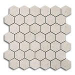 2" Forte Beige Hexagon Matte Marble Laminated Porcelain Mosaic Tile 2" Forte Beige Hexagon Matte Marble Laminated Porcelain Mosaic Tile - American Tile Depot