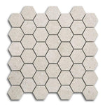 2" Forte Beige Hexagon Matte Marble Laminated Porcelain Mosaic Tile 2" Forte Beige Hexagon Matte Marble Laminated Porcelain Mosaic Tile - American Tile Depot