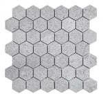 2" Forte Grey Hexagon Matte Marble Laminated Porcelain Mosaic Tile 2" Forte Grey Hexagon Matte Marble Laminated Porcelain Mosaic Tile - American Tile Depot