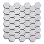 2" Forte Silver Hexagon Matte Marble Laminated Porcelain Mosaic Tile 2" Forte Silver Hexagon Matte Marble Laminated Porcelain Mosaic Tile - American Tile Depot