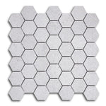 2" Forte Silver Hexagon Matte Marble Laminated Porcelain Mosaic Tile 2" Forte Silver Hexagon Matte Marble Laminated Porcelain Mosaic Tile - American Tile Depot