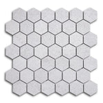 2" Forte Silver Hexagon Matte Marble Laminated Porcelain Mosaic Tile 2" Forte Silver Hexagon Matte Marble Laminated Porcelain Mosaic Tile - American Tile Depot