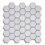 2" Forte Silver Hexagon Matte Marble Laminated Porcelain Mosaic Tile 2" Forte Silver Hexagon Matte Marble Laminated Porcelain Mosaic Tile - American Tile Depot