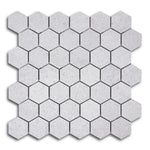 2" Forte Silver Hexagon Matte Marble Laminated Porcelain Mosaic Tile 2" Forte Silver Hexagon Matte Marble Laminated Porcelain Mosaic Tile - American Tile Depot
