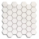 2" Triad Calacatta White Soft Hexagon Porcelain Mosaic Tile 2" Triad Calacatta White Soft Hexagon Porcelain Mosaic Tile - American Tile Depot