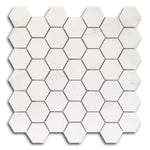 2" Triad Calacatta White Soft Hexagon Porcelain Mosaic Tile 2" Triad Calacatta White Soft Hexagon Porcelain Mosaic Tile - American Tile Depot