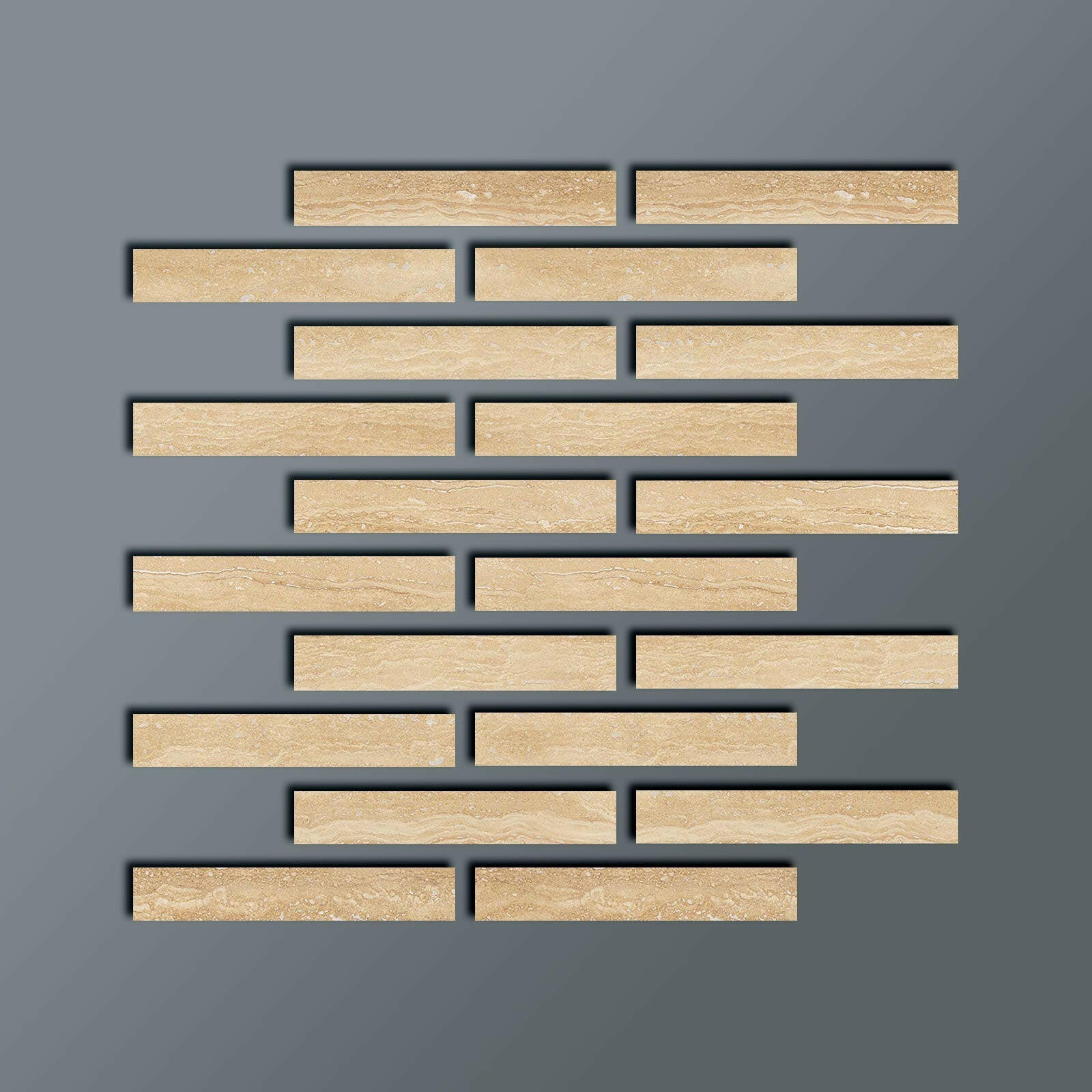 2 X 12 Ivory Travertine Vein Cut Filled & Polished Tile-American Tile Depot