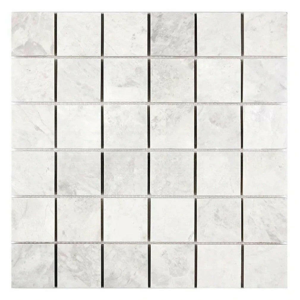 2 X 2 Bianco Congelato Dolomite Leathered Mosaic Tile-American Tile Depot