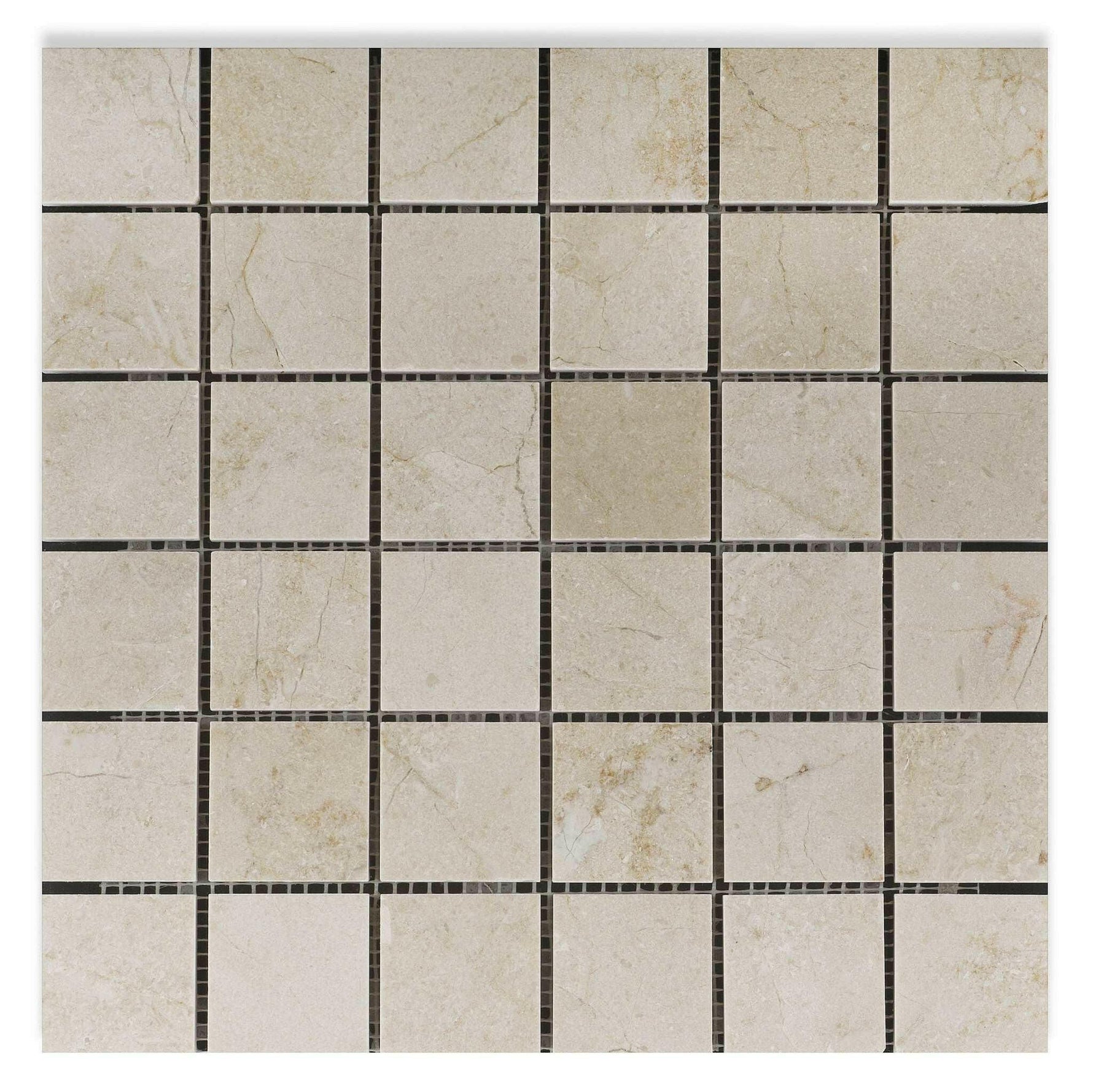 2 X 2 Crema Marfil Marble Polished Mosaic Tile-American Tile Depot