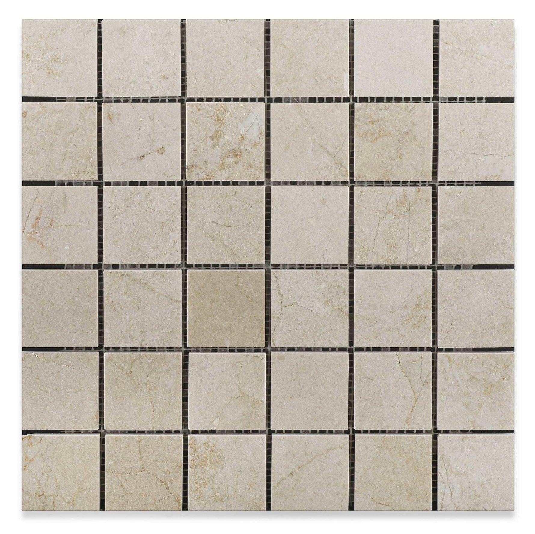 2 X 2 Crema Marfil Marble Polished Mosaic Tile-American Tile Depot