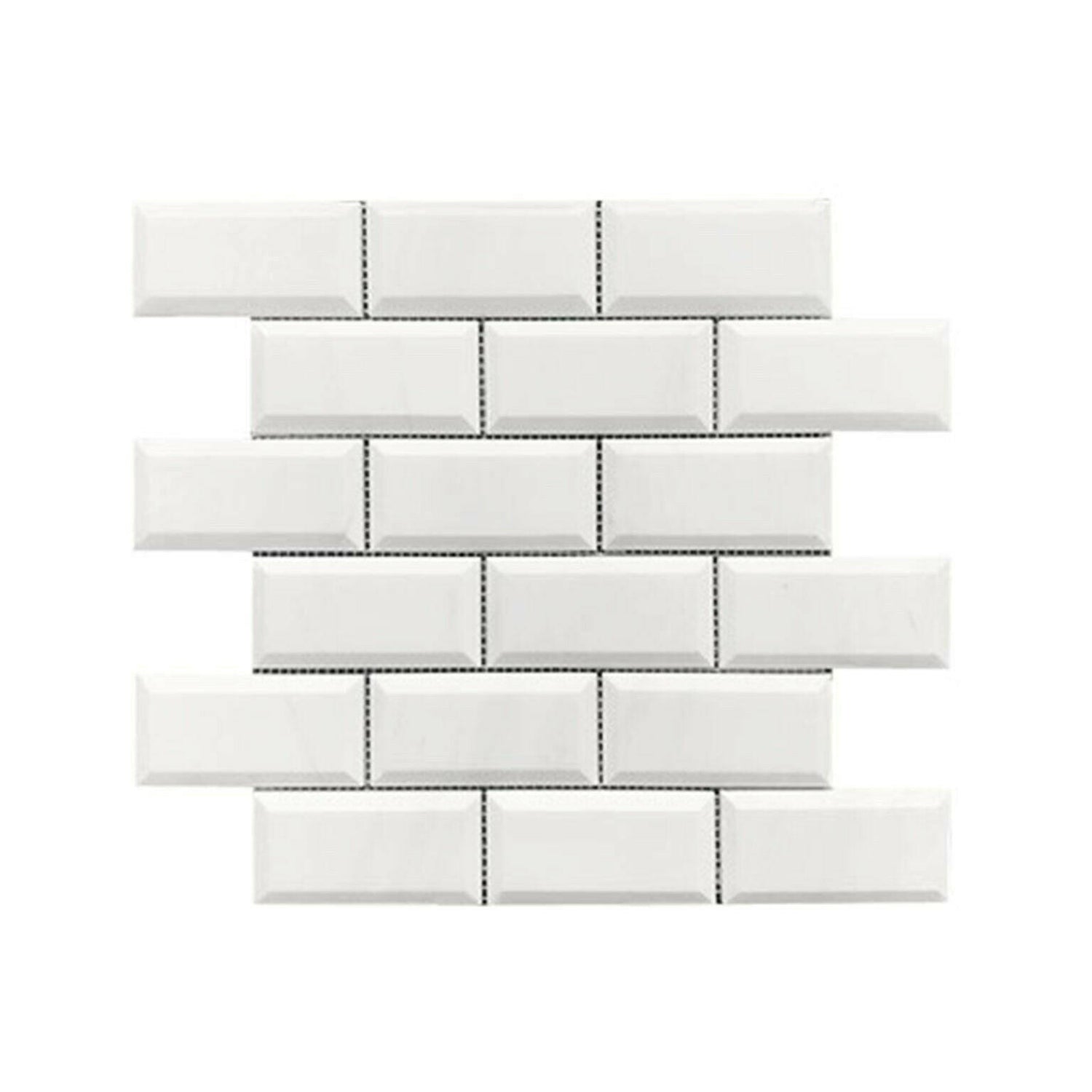 2 X 4 Bianco Dolomite Polished & Beveled Brick Mosaic Tile-American Tile Depot