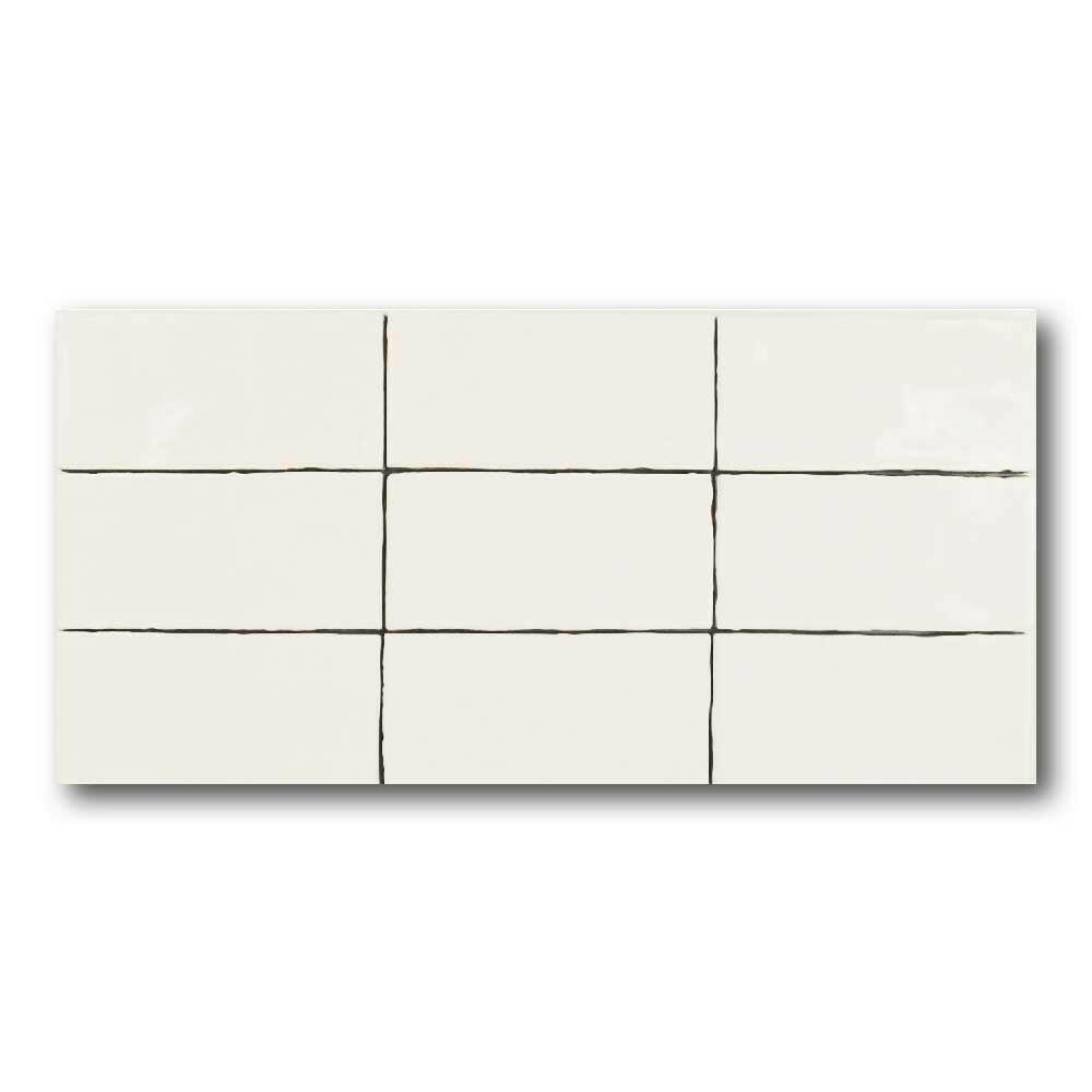 2.5x5 Azure Coast White Stone Look Glossy Ceramic Wall Tile
