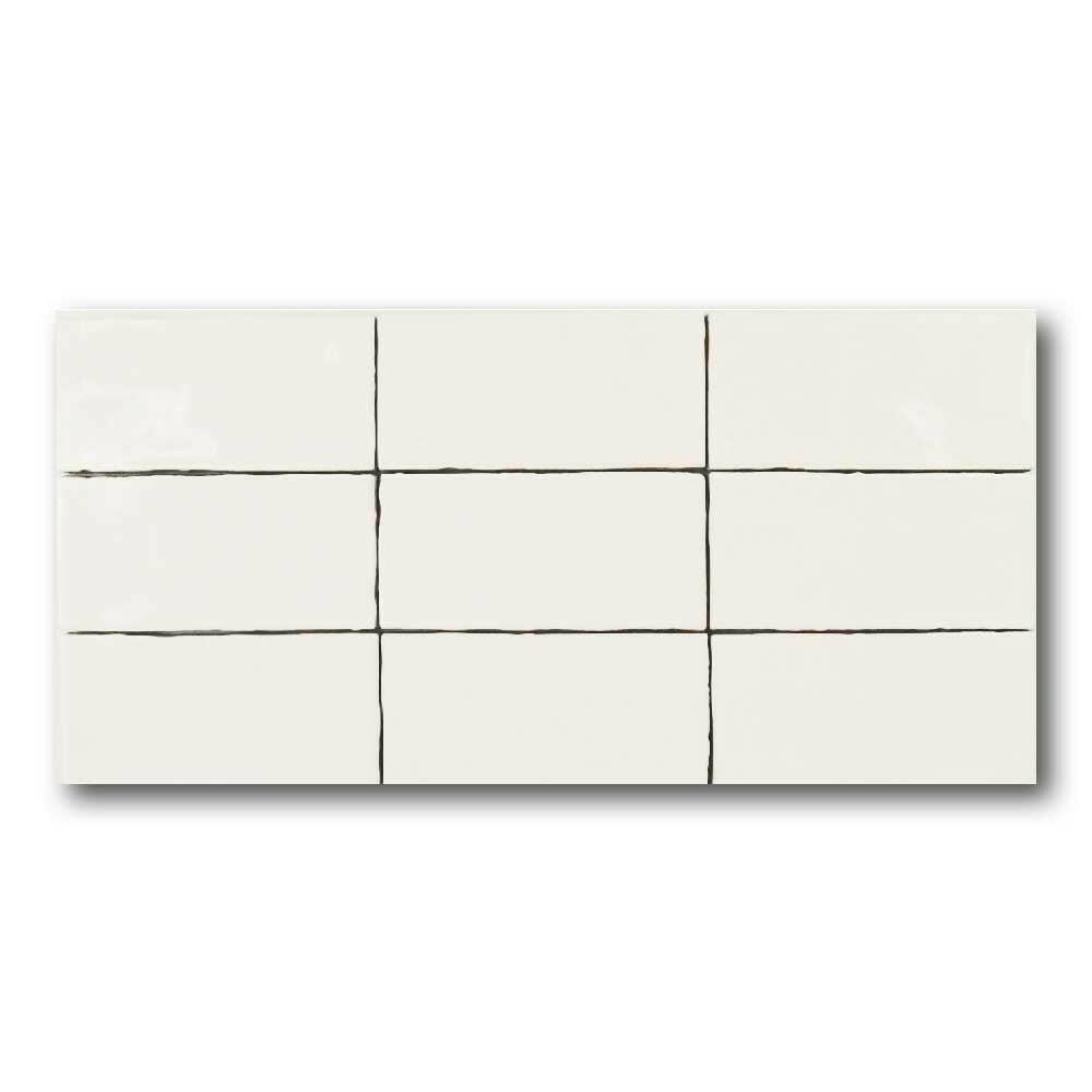 2.5x5 Azure Coast White Stone Look Glossy Ceramic Wall Tile