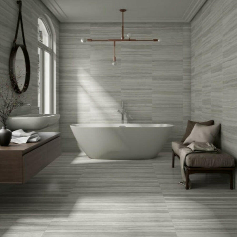 20x40 Chrona Gris Matte Travertine Look Porcelain Tile 20x40 Chrona Gris Matte Travertine Look Porcelain Tile - American Tile Depot