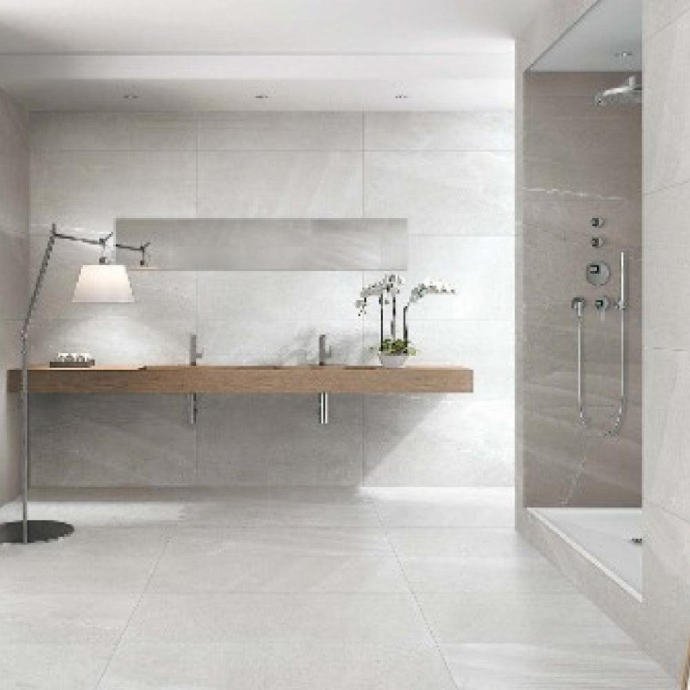 24x24 Azurith Silver Matte Limestone Look Marble Laminated Porcelain Tile 24x24 Azurith Silver Matte Limestone Look Marble Laminated Porcelain Tile - American Tile Depot