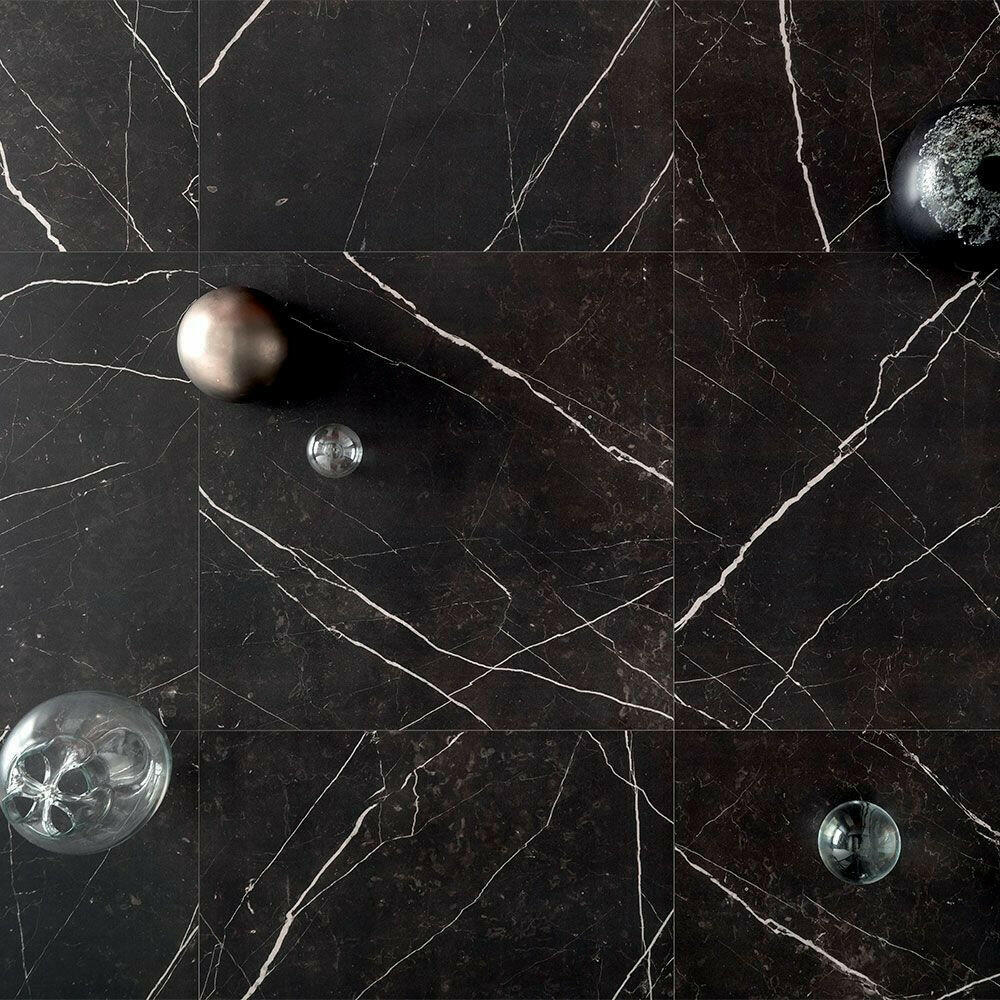 24x24 Black Marquina Marble Honed Tile 24x24 Black Marquina Marble Honed Tile - American Tile Depot