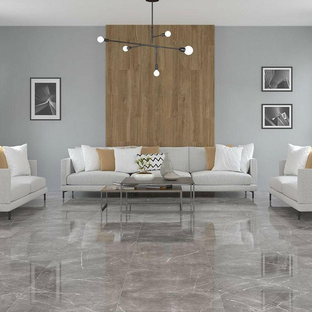 24x24 Bolonia Marengo Polished Marble Look Porcelain Tile 24x24 Bolonia Marengo Polished Marble Look Porcelain Tile - American Tile Depot