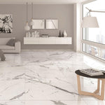 24x24 Bravira Carrara Marble Look Polished Porcelain Tile 24x24 Bravira Carrara Marble Look Polished Porcelain Tile - American Tile Depot