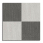 24x24 Checkerboard Tile - Biancoire Graphite & White Chiseled Grip & Matte Porcelain - American Tile Depot
