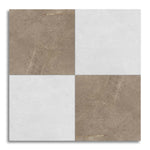 24x24 Checkerboard Tile - Trelora Noce & Argent Matte Limestone Look Porcelain - American Tile Depot