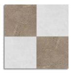 24x24 Checkerboard Tile - Trelora Noce & Argent Matte Limestone Look Porcelain - American Tile Depot