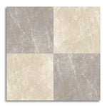 24x24 Checkerboard Tile - Virelia Grey & Cream Nat Matte Marble Look Porcelain - American Tile Depot