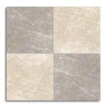 24x24 Checkerboard Tile - Virelia Grey & Cream Nat Matte Marble Look Porcelain - American Tile Depot