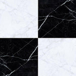24x24 Checkerboard Tile - Carrara White & Black Marquina Polished Marble 24x24 Checkerboard Tile - Carrara White & Black Marquina Polished Marble - American Tile Depot