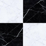 24x24 Checkerboard Tile - Carrara White & Black Marquina Polished Marble 24x24 Checkerboard Tile - Carrara White & Black Marquina Polished Marble - American Tile Depot
