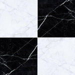 24x24 Checkerboard Tile - Carrara White & Black Marquina Polished Marble 24x24 Checkerboard Tile - Carrara White & Black Marquina Polished Marble - American Tile Depot