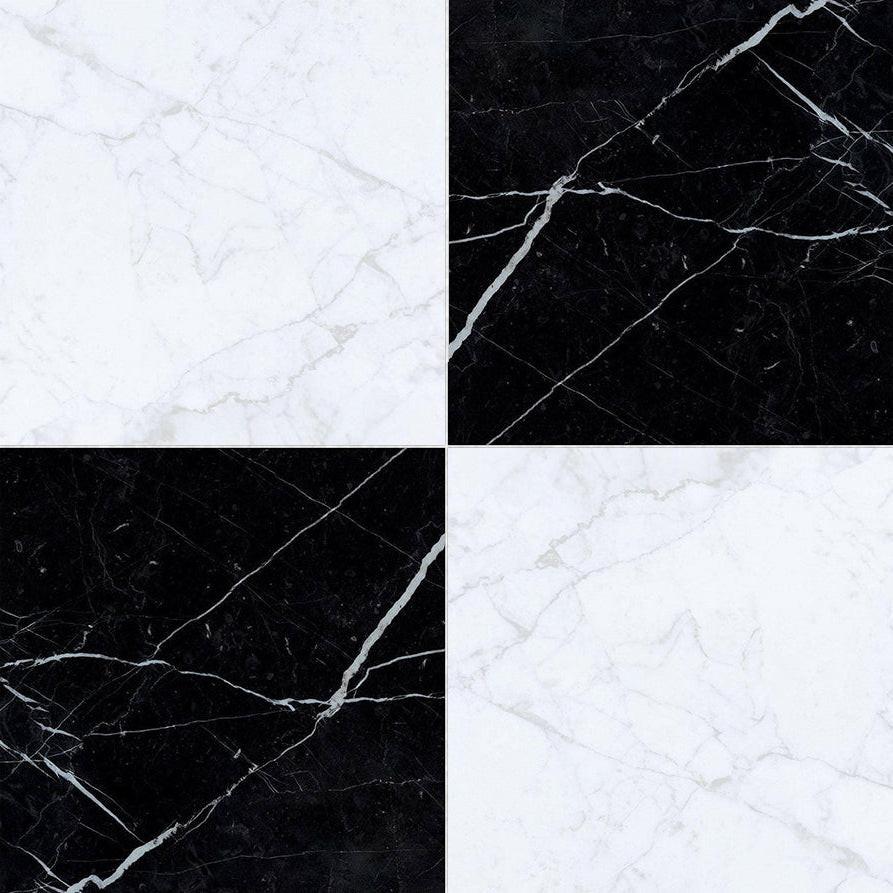 24x24 Checkerboard Tile - Carrara White & Black Marquina Polished Marble 24x24 Checkerboard Tile - Carrara White & Black Marquina Polished Marble - American Tile Depot