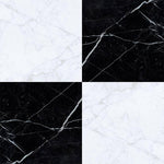 24x24 Checkerboard Tile - Carrara White & Black Marquina Polished Marble 24x24 Checkerboard Tile - Carrara White & Black Marquina Polished Marble - American Tile Depot