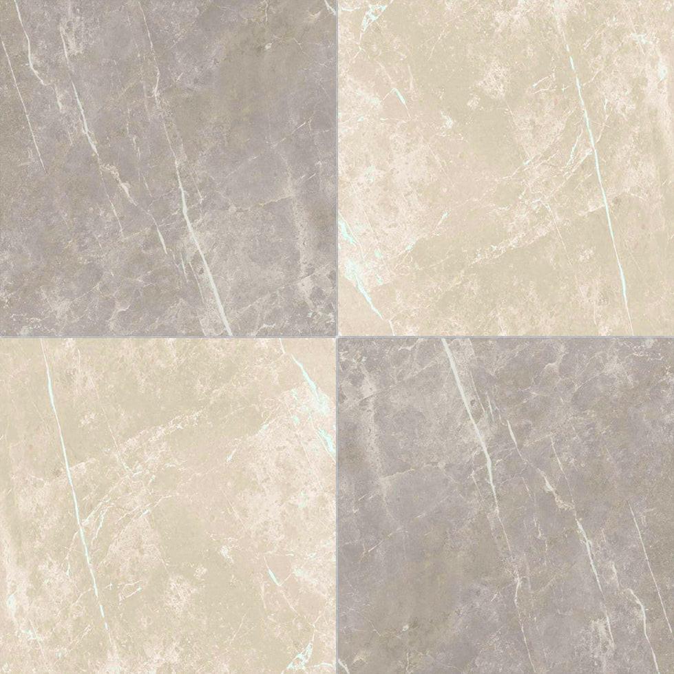 24x24 Checkerboard Tile - Virelia Grey & Cream Nat Matte Marble Look Porcelain 24x24 Checkerboard Tile - Virelia Grey & Cream Nat Matte Marble Look Porcelain - American Tile Depot