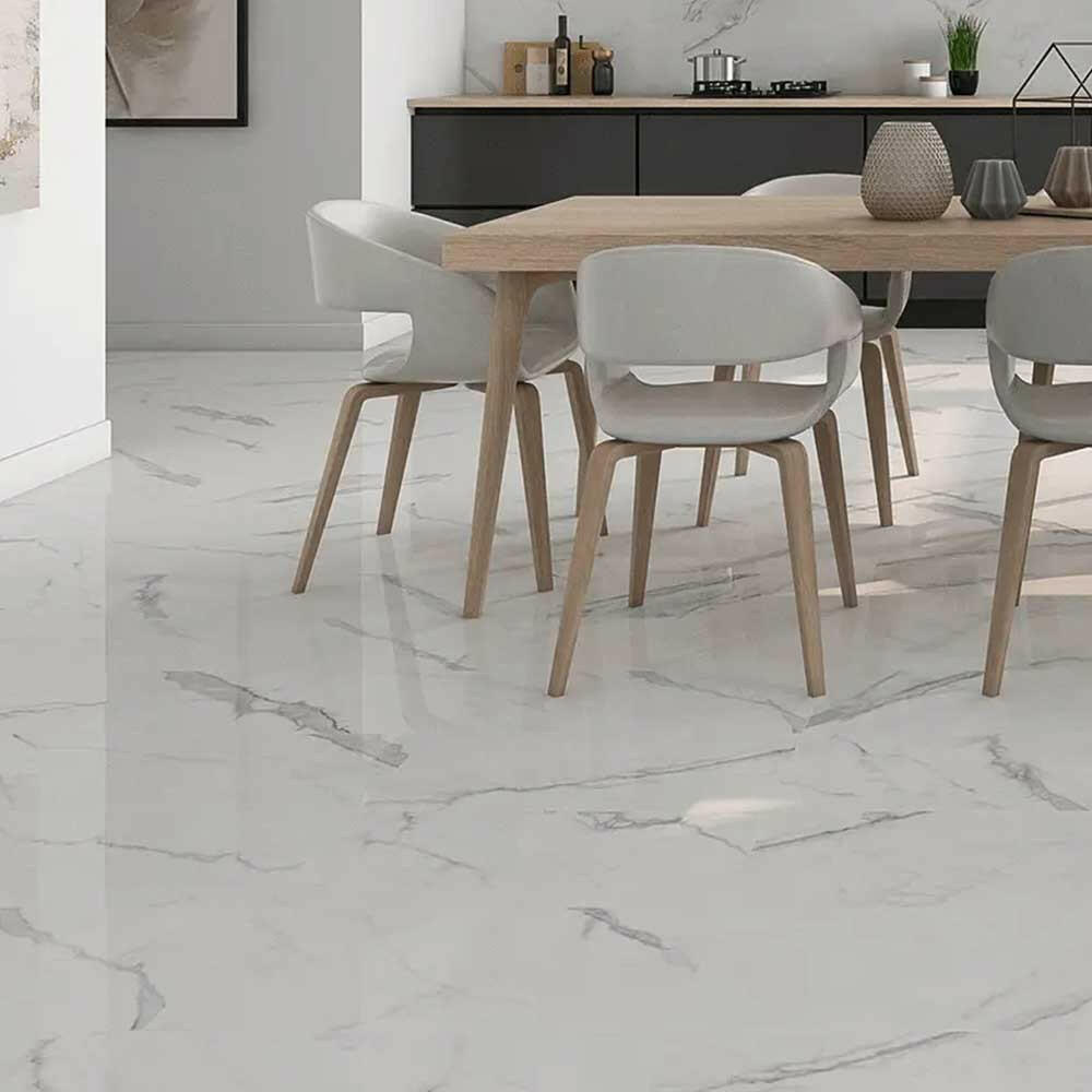 24x24 Claro Venato White Marble Look Glossy Porcelain Tile 24x24 Claro Venato White Marble Look Glossy Porcelain Tile - American Tile Depot