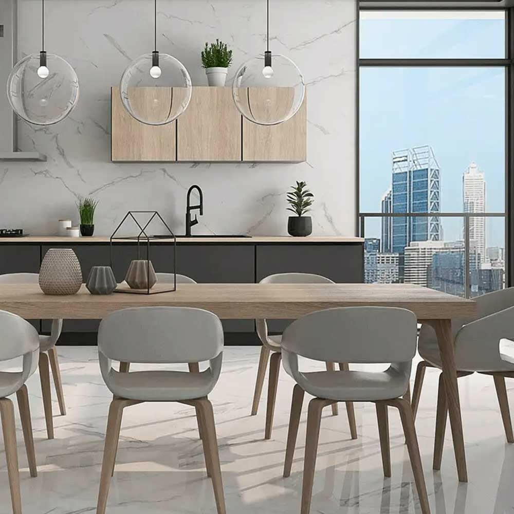 24x24 Claro Venato White Marble Look Glossy Porcelain Tile 24x24 Claro Venato White Marble Look Glossy Porcelain Tile - American Tile Depot