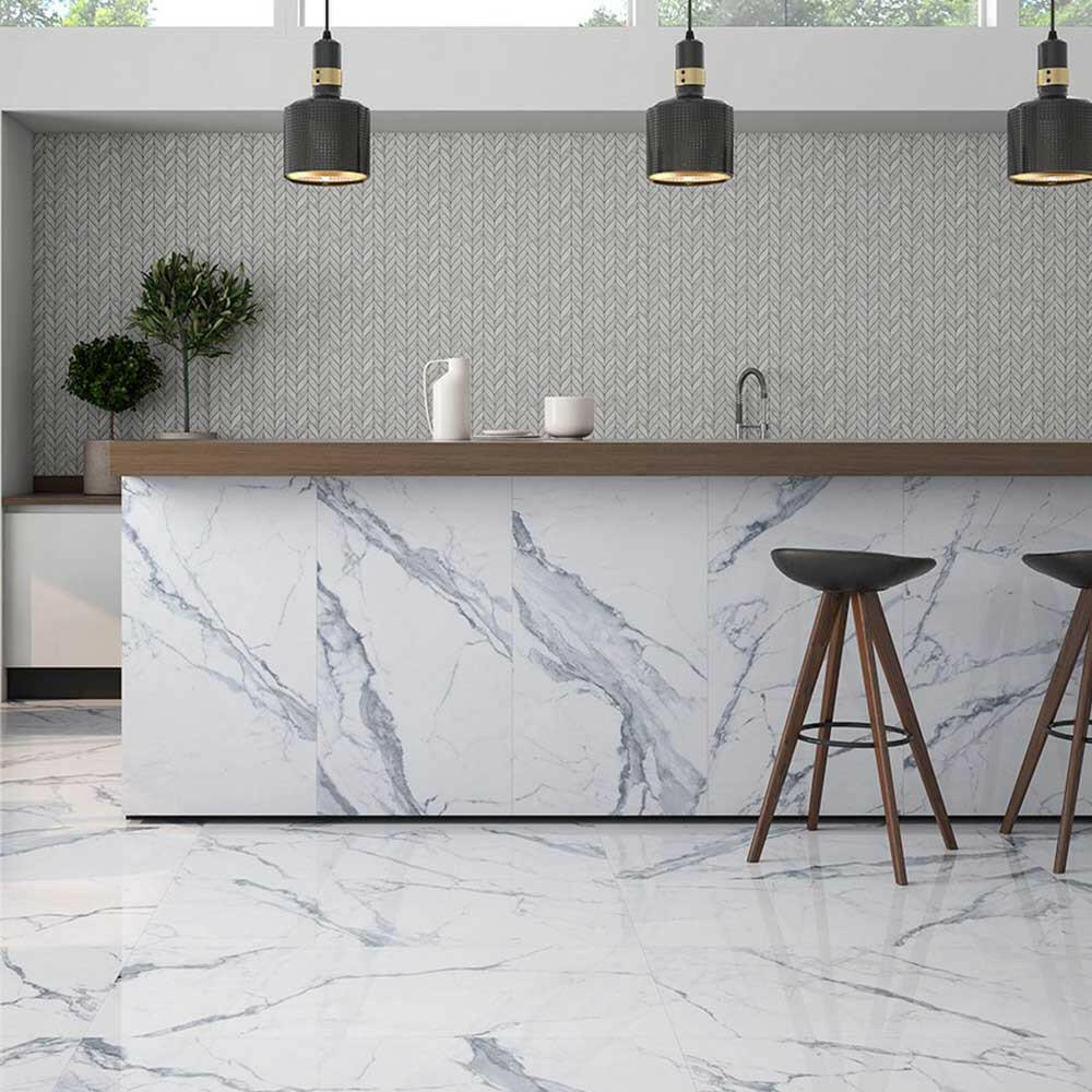 24x24 Claro Venato White Marble Look Matte Porcelain Tile (5 Pcs) 24x24 Claro Venato White Marble Look Matte Porcelain Tile (5 Pcs) - American Tile Depot