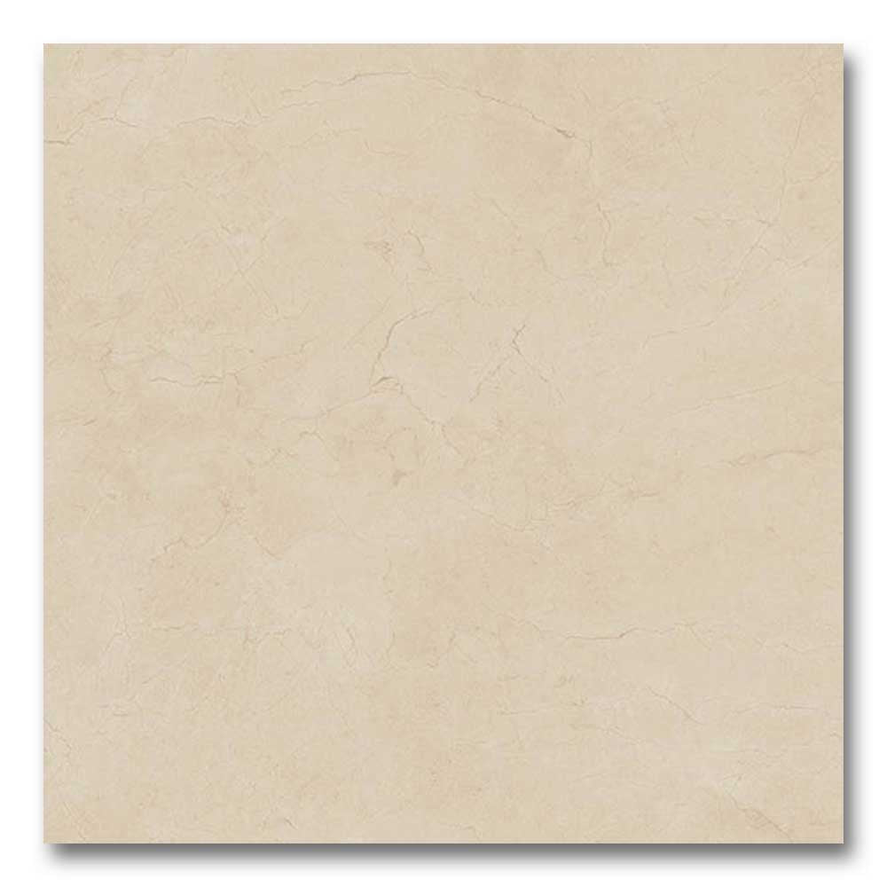 24x24 Crema Marfil Brillo Glossy Marble Look Porcelain Tile