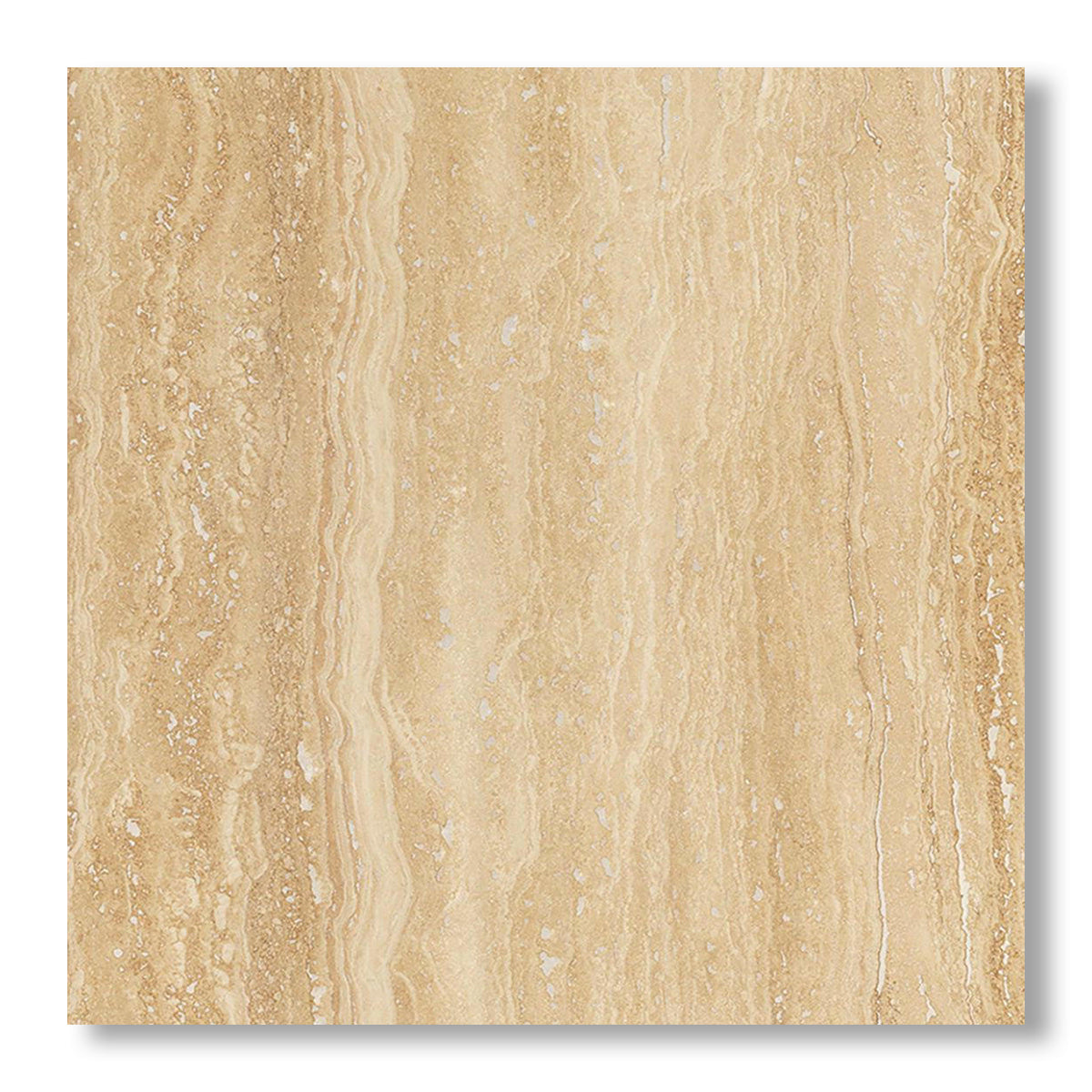 24x24 Ivory Travertine Vein Cut Filled & Polished Tile - American Tile Depot