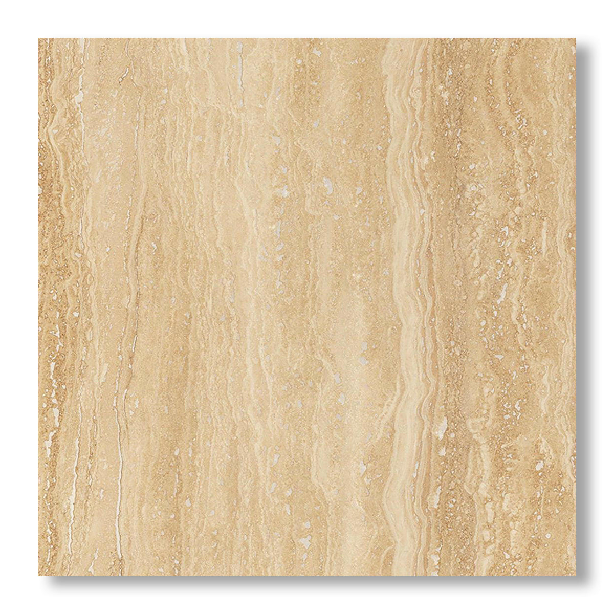 24x24 Ivory Travertine Vein Cut Filled & Polished Tile - American Tile Depot