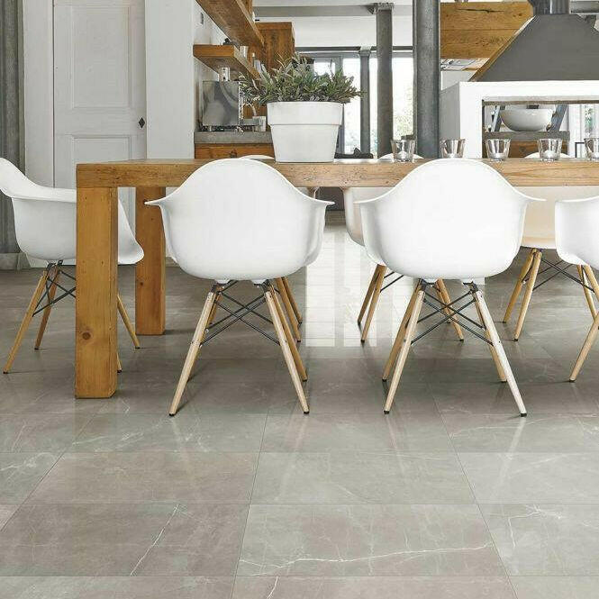 24x24 Marvexa Grey Polished Marble Look Porcelain Tile 24x24 Marvexa Grey Polished Marble Look Porcelain Tile - American Tile Depot