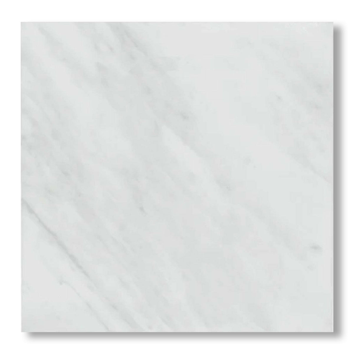 24x24 Oriental White / Asian Statuary Marble Honed Tile - American Tile Depot