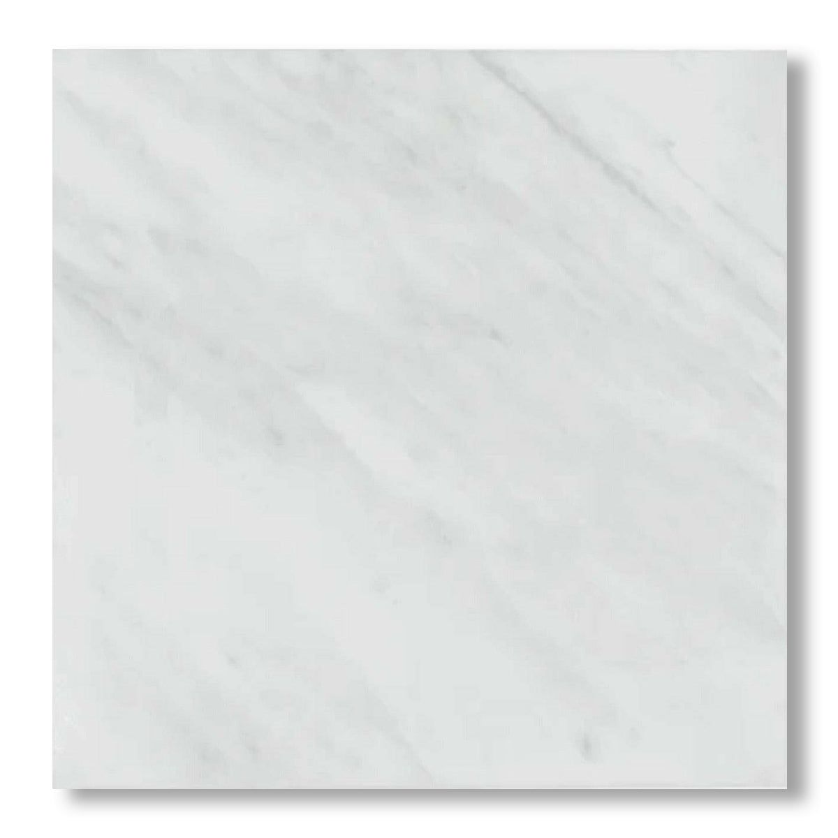 24x24 Oriental White / Asian Statuary Marble Honed Tile - American Tile Depot