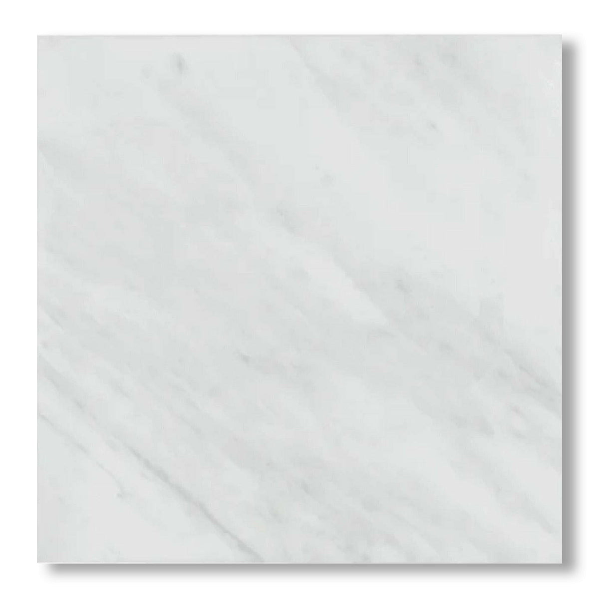 24x24 Oriental White / Asian Statuary Marble Polished Tile - American Tile Depot