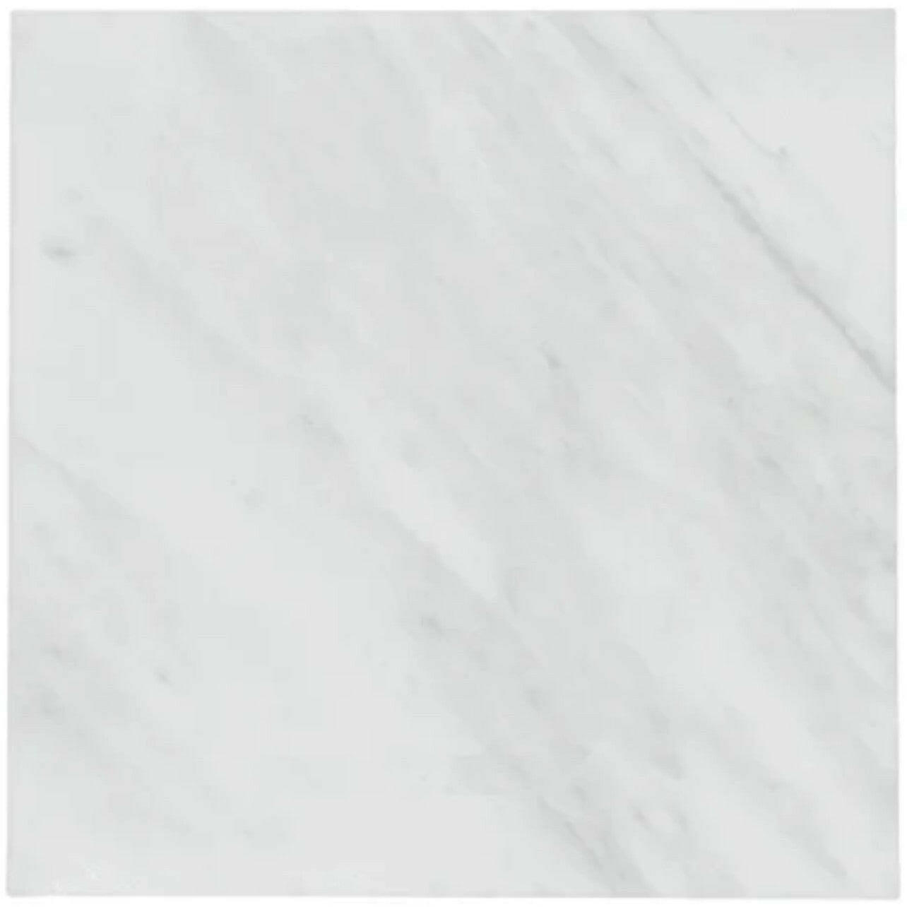 24x24 Oriental White / Asian Statuary Marble Polished Tile - American Tile Depot